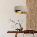 Suspension Luminaire Design en Tissu - Auric (Beige/Marron)