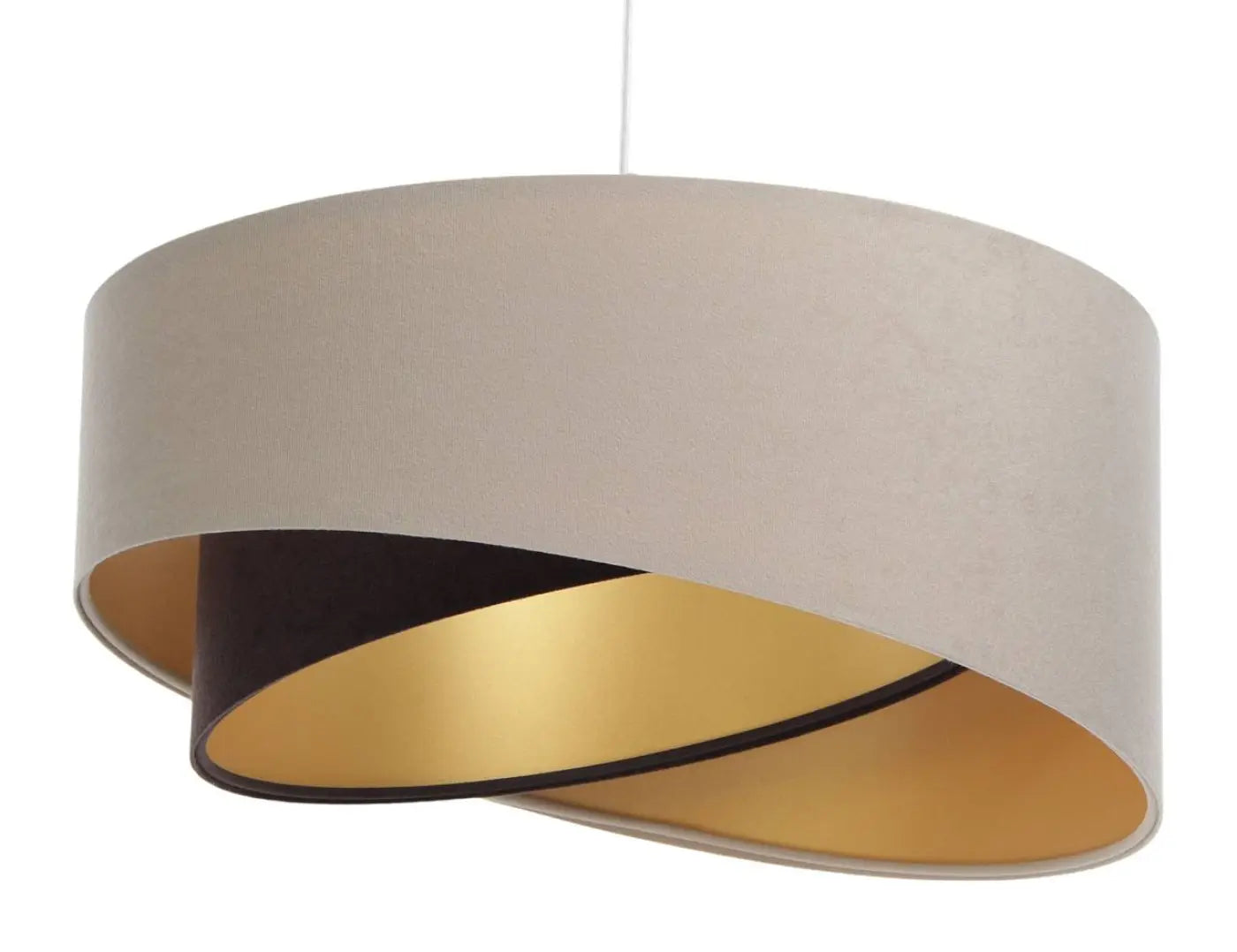 Suspension Luminaire Design en Tissu - Auric (Beige/Marron)