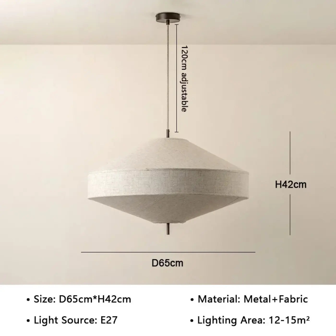 Suspension Luminaire Design en Tissu - Fouque