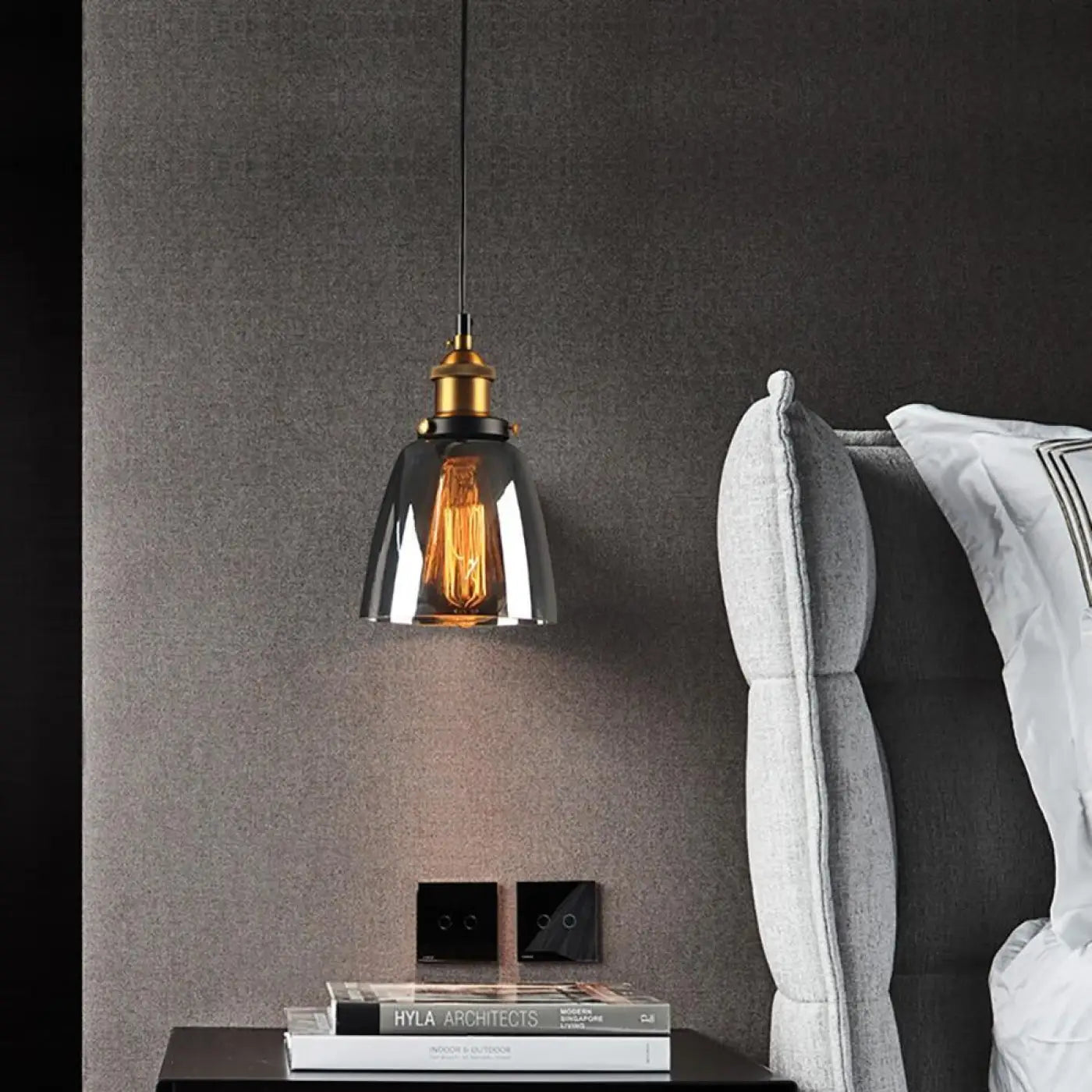 Suspension Luminaire en Verre - Fume