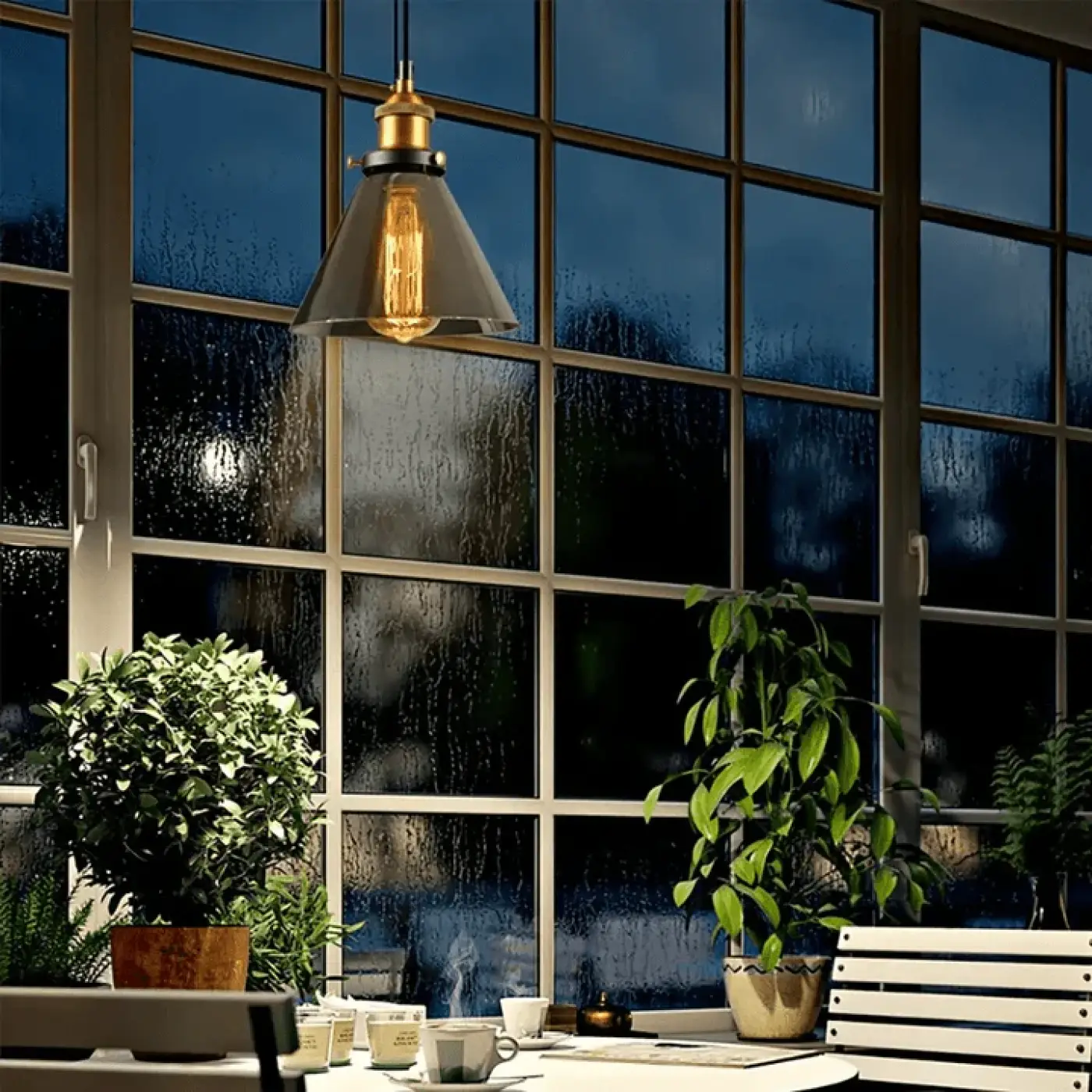 Suspension Luminaire en Verre - Fume