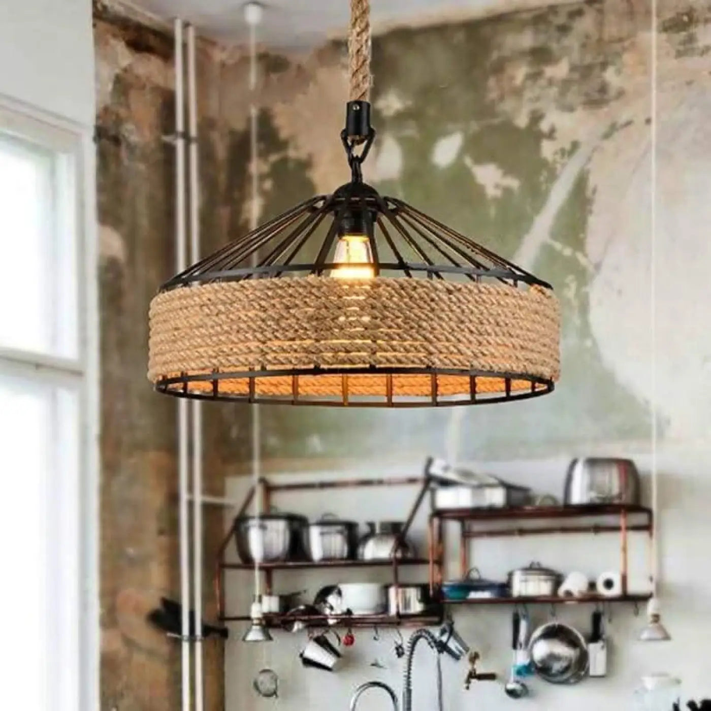 Suspension Luminaire Vintage - Corde