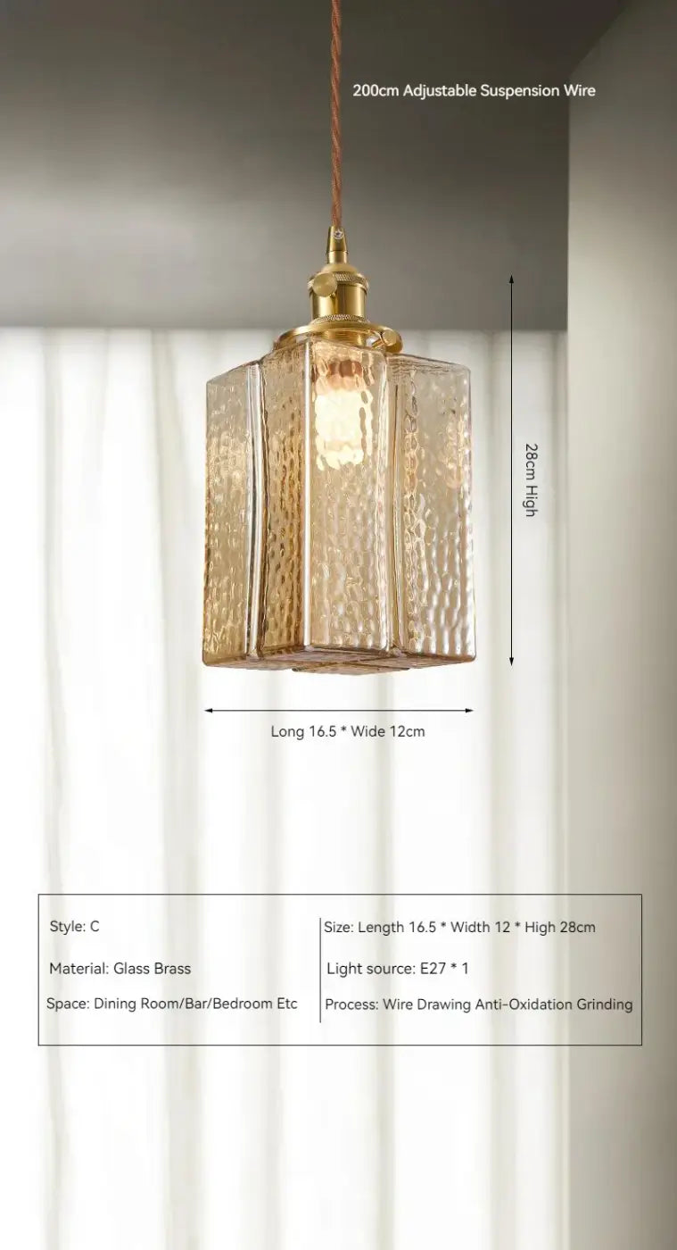 Suspension Luminaire Vintage en Verre - Lavin