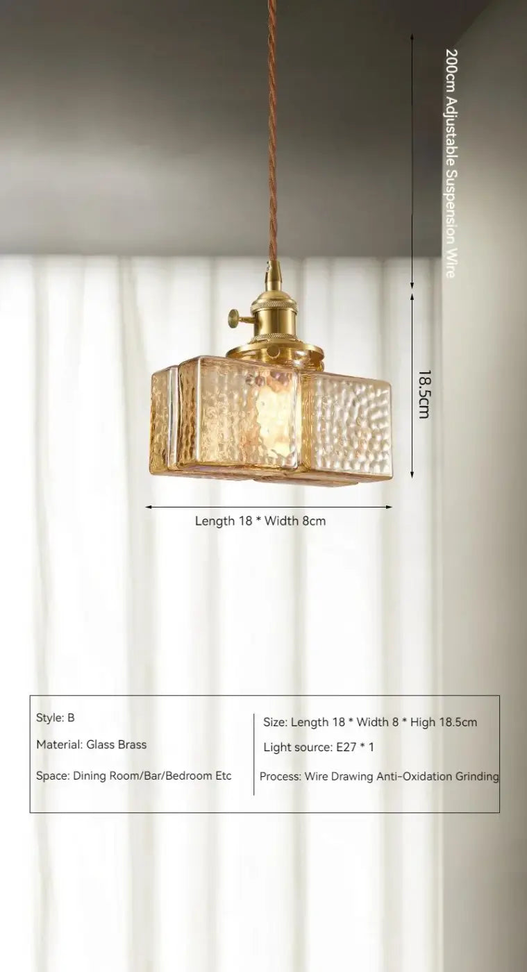 Suspension Luminaire Vintage en Verre - Lavin