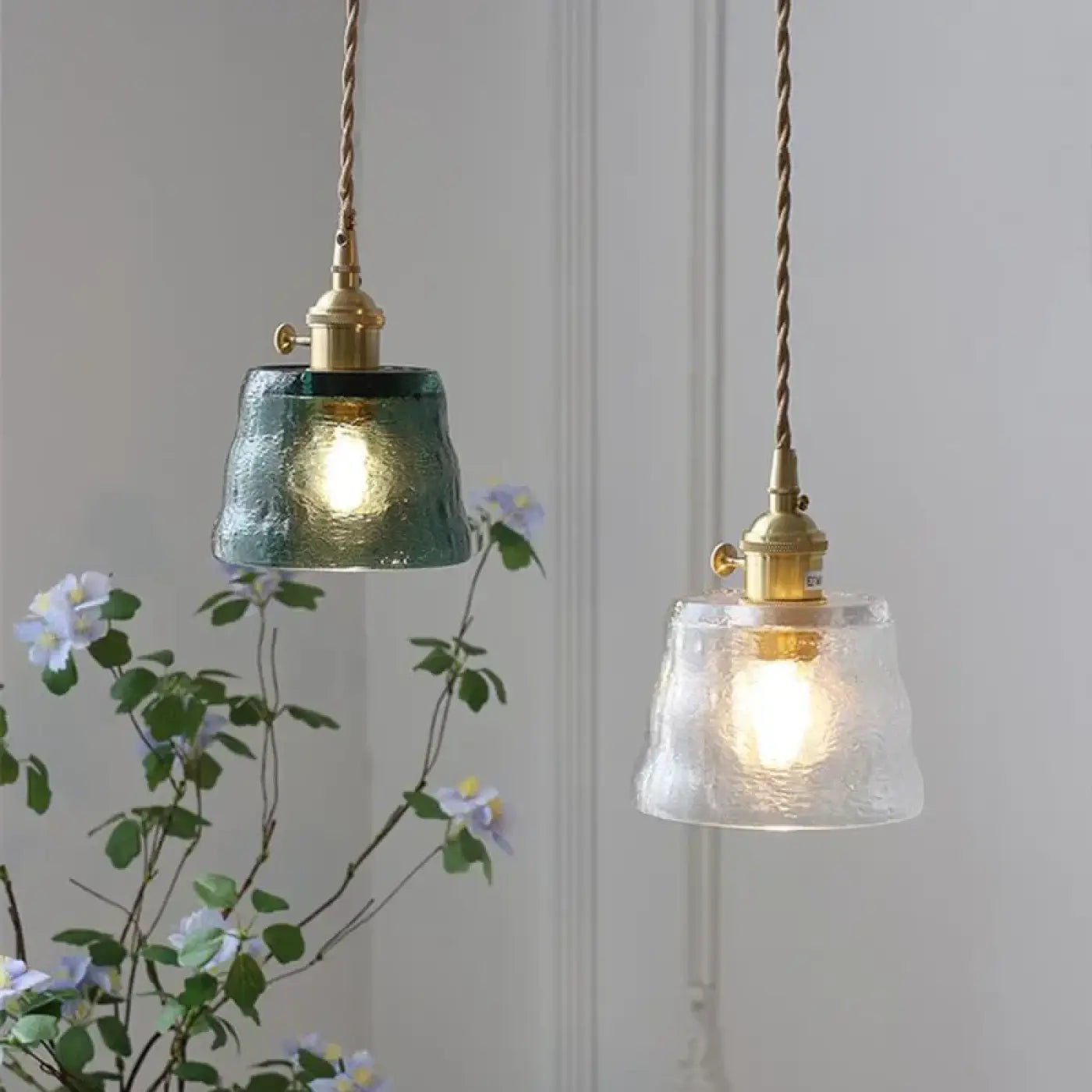 Suspension Luminaire Vintage en Verre - Nais