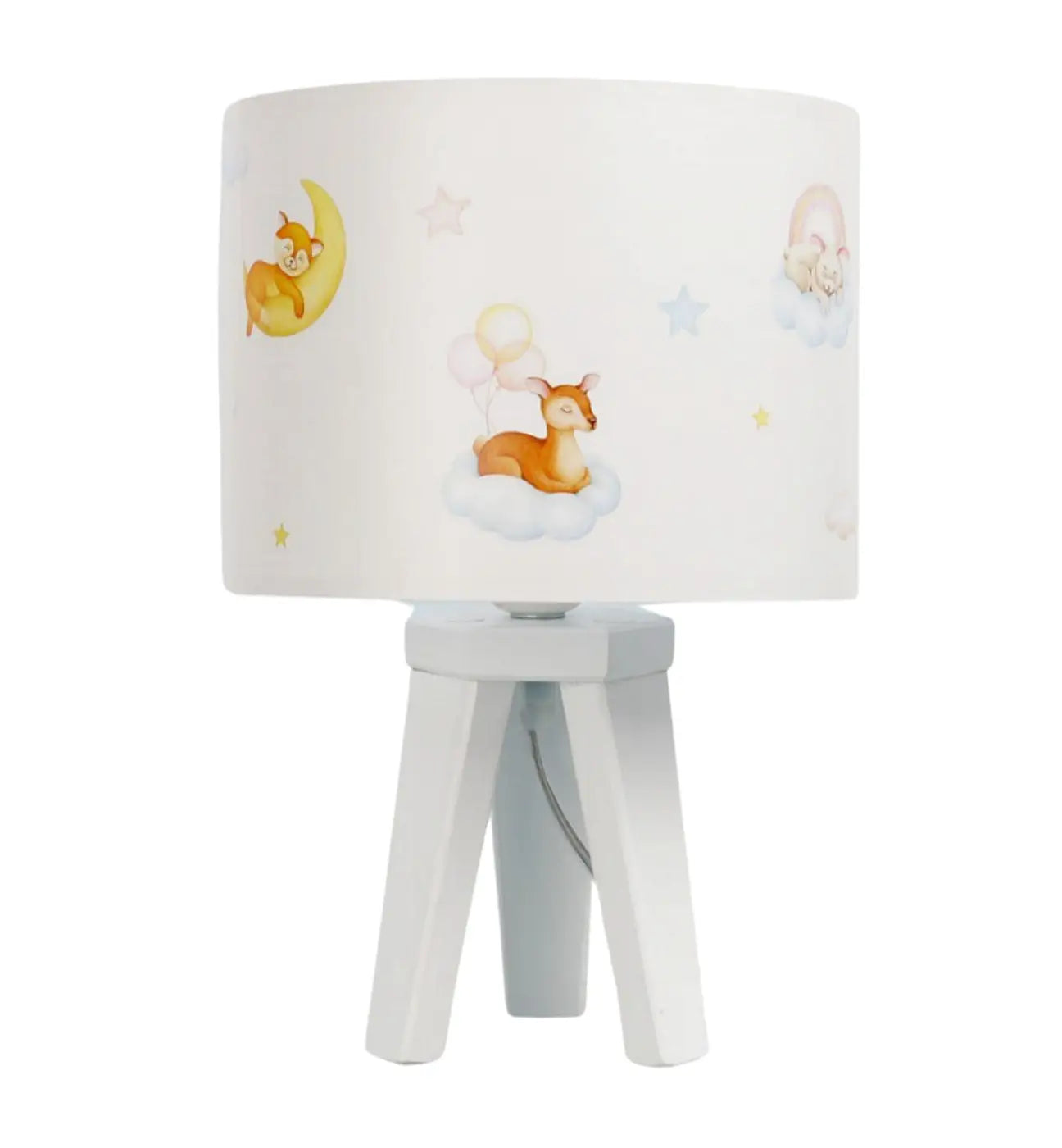 Lampe de table en Bois - Sweet Dreams (Blanc / Bleu / Jaune / Marron Clair)