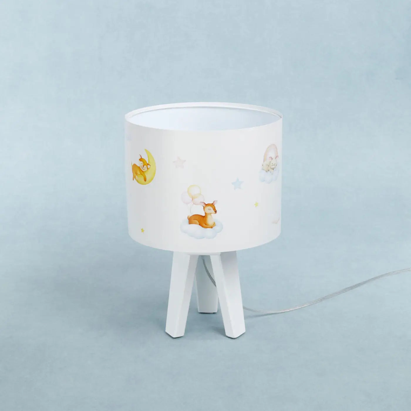 Lampe de table en Bois - Sweet Dreams (Blanc / Bleu / Jaune / Marron Clair)